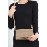 Modern Tasarım Vizon Kroko Desenli Kadın Mini El & Omuz Çantası