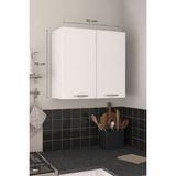 Modern Tasarımlı 70LİK Üst Modül Mutfak Dolabı Suntalam Malzemeden 70x70 cm Çok Amaçlı Dolap - Beyaz