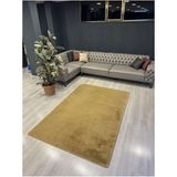Modern Tavşan Tüyü Yumuşacık Tüy Dökmez Peluş Halı Camel - 80 x 100 cm