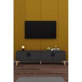 Modern Tv Ünitesi %100 Mdf 4 Kapaklı Ahşap Ayaklı Televizyon Sehpası T-04