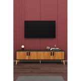 Modern Tv Ünitesi %100 Mdf 4 Kapaklı Ahşap Ayaklı Televizyon Sehpası T-05