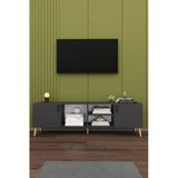 Modern Tv Ünitesi %100 Mdf Kapaklı Ahşap Ahşap Ayaklı Televizyon Sehpası T-12