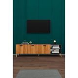 Modern Tv Ünitesi %100 Mdf Kapaklı Ahşap Ayaklı Televizyon Sehpası T-22