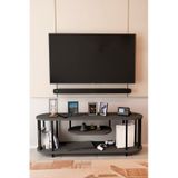 Modern Tv Ünitesi Ahşap Raflı 2 Katlı Televizyon Sehpası Minimalist,dayanıklı, Fonksiyonel Tv Standı Antrasit