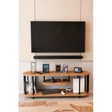 Modern Tv Ünitesi Ahşap Raflı 2 Katlı Televizyon Sehpası Minimalist,dayanıklı, Fonksiyonel Tv Standı Atlantik Çam