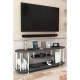 Modern TV Ünitesi Ahşap Raflı 2 Katlı Televizyon Sehpası Minimalist,Dayanıklı, TV Standı Beyaz Demir Antrasit