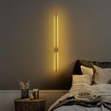 Modern Uzun Çubuk LED Aplik, Parlak Gold Duvar Lambası, 13W 3000K Sarı Işık, IP65 Dış Mekan ve Banyo Uyumlu Dekoratif Aydınlatma (91 cm)