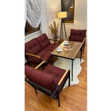Modern Van Balkon, Bahce, Cafe - Metal Kanepe Koltuk Takimi - 2+1+1 + Masa