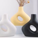 Modern Vazo Büyük Boy Set Sarı Beyaz Siyah