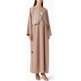 Modern ve Geleneksel Tasarımıyla Dantel Şeritli Abaya ile Şıklığı Yakalayın - Bej - 54