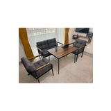 Modern Venus Balkon, Bahce, Cafe - Metal Kanepe Koltuk Takimi - 2 1 1 Masa
