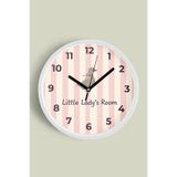 Modern Yazılı Kaz/Ördek Tasarım - '' Little Lady's Room '' Çocuk Odası Duvar Saati - 25cm - Önü Ca, JH0846S25BKP