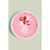 Modern Yazılı Tasarım - '' COFFEE'' Mutfak Duvar Saati - 30cm - Önü Camlı Beyaz Kasa, JH1314S30BKP