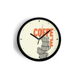 Modern Yazılı Tasarım - '' Coffee '' Mutfak Duvar Saati - 30cm - Önü Camlı Siyah Kasa, JH0649S30SKP