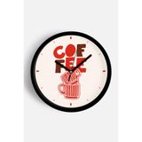 Modern Yazılı Tasarım - '' COFFEE'' Mutfak Duvar Saati - 30cm - Önü Camlı Siyah Kasa, JH1315S30SKP