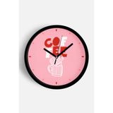Modern Yazılı Tasarım - '' COFFEE'' Mutfak Duvar Saati - 35cm - Önü Camlı Siyah Kasa, JH1314S35SKP