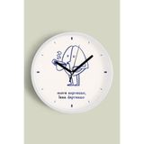 Modern Yazılı Tasarım - '' MORE EXPRESSO, LESS DEPRESSO '' Mutfak Duvar Saati - 25cm - Önü Camlı Bey, JH1325S25BKP