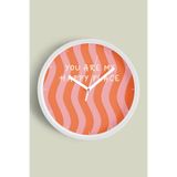 Modern Yazılı Tasarım - '' You Are My Happy Place '' Duvar Saati - 35cm - Önü Camlı Beyaz Kasa, JH0677S35BKP