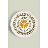 Modern Yazılı Tasarım - You Are Not Late Duvar Saati - 30cm - Önü Camlı Beyaz Kasa, JH0036S30BKP