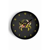 Modern Yengeç Motifi Duvar Saati - 35cm - Önü Camlı Siyah Kasa - Sessiz Mekanizma, JH0761S35SKP