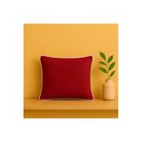 Modern Yılbaşı Konseptli - Dekoratif Kırlent Kılıfı - Kırmızı Beyaz Biyeli Duck Kumaş - 45 X 45