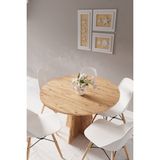Modern Yuvarlak 100CM Yemek Masası-Mutfak Masası (Sandalyeler Temsilidir) Yuvarlakmasa, - Atlantik Çam