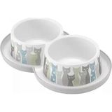 Moderna 2x350 ml 2'li Trendy Friends Maasai Beyaz Kedi Mama Kabı