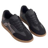 Moderna Kadın Sneaker, Bağcıklı Günlük Spor Ayakkabı, Termo Taban, Pad'li İç Taban, 3 cm Topuk, Konforlu Yürüyüş (Siyah, EU Ayakkabı Beden Sistemi, Yetişkin, Kadın, Sayısal, Orta, 39)