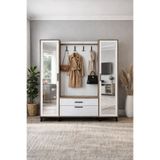 Moderniya Lotus 2 (İKİ) Kapılı Aynalı Kapaklı Elbise Askılığı, Vestiyer, Portmanto, Ayakkabılık