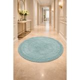 Modernsoft Macorina Mint Yuvarlak Kaymaz ve Pamuk Tabanlı Yumuşak Modern Antre Hol Banyo Paspası