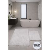 Modernsoft Pofina Gri Kabartmalı Yumuşak Dokulu Kaymaz Tabanlı Büyük Boy Modern Banyo Paspası