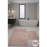 Modernsoft Pofina Kahverengi Kabartmalı Yumuşak Dokulu Kaymaz Tabanlı Büyük Boy Modern Banyo Paspası
