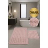 Modernsoft Pofina Pudra Kaymaz Taban Makinede Yıkanabilir 70x120 50x60 Yumuşak Yüzeyli Şık Banyo Paspası