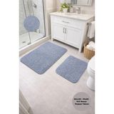Modernsoft Velisse Gri Yumuşak Dokulu Pamuklu Kaymaz Taban Modern Makinede Yıkanabilir Banyo Paspası