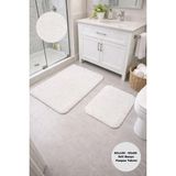 Modernsoft Velisse Krem Yumuşak Dokulu Pamuklu Kaymaz Taban Modern Makinede Yıkanabilir Banyo Paspası