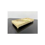 Modestmar Doğal Traverten Mermer Tepsi, Banyo Düzenleyici, Sunum Tabağı, Organizer 15x30cm Top Ayaklı