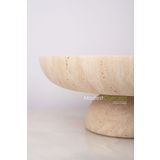 Modestmar Ivory Traverten Ayaklı Kase, Traverten Dekoratif Ayaklı Kase, Traverten Tabak 26cm