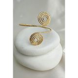 Modex Altın Rengi Dokulu Spiral Detay Ayarlanabilir Kol Aksesuarı (Çapı:9cm)