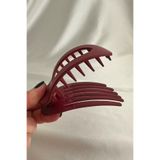Modex Bordo Mat Görünüm Oval Tarak Detay Mandal Saç Tokası (10cm)
