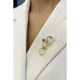 Modex Doktor-hemşire Altın Rengi Stetoskop Broş (4CM)