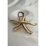 Modex Dokulu Metal Yüzey Deniz Yıldızı Mandal Toka (6cm)