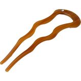 Modex France-Handmade 11 cm Tek Taşlı Kemik Saç Topuz Tokası Turuncu Renkli Kadın Aksesuar