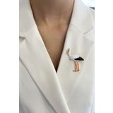 Modex Mineli Leylek Broş (En;4cm Boy:3cm)