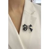 Modex Puantiyeli Taşlı Fiyonk Broş (Ölçü:5cm)