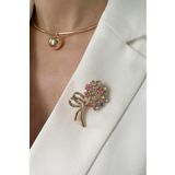 Modex Renkli Taşlı Buket Broş (en:2,5 Cm Boy:4 Cm)