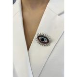 Modex Renkli Taşlı Göz Broş (Ölçü:3 cm)