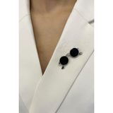 Modex Taş Detaylı Güneş Gözlüğü Broş (4cm) - Gümüş