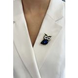 Modex Taşlı Baykuş Broş (En:3 cm Boy:3 cm)