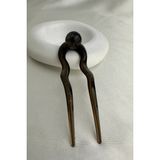 Modex Topçuk Detay Saç Topuz Tokası (12CM) - Siyah