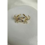 Modex Üzeri Mavi Ve Beyaz Taşlı Yengeç Burcu Broş (4cm)